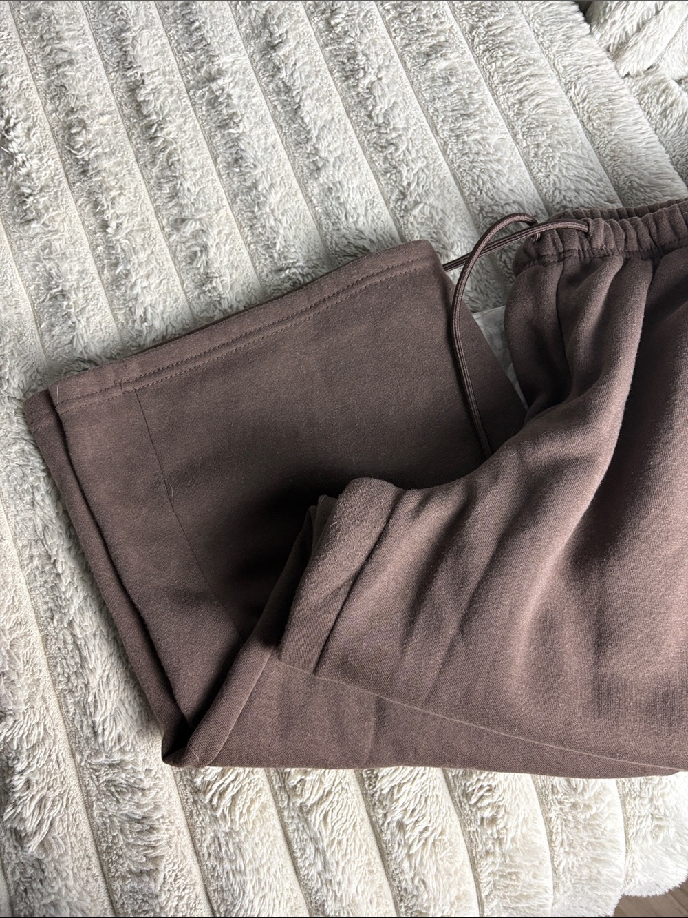 Womens Brown and Cream camo Drawstring Sweatpants flare leg - Picture 4 of 4